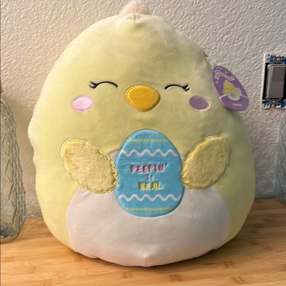 Squishmallows Yellow Chick with Blue Egg